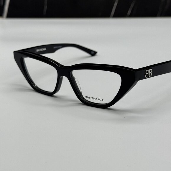 NEW BALENCIAGA BB0128O 001 CAT EYE BLACK WOMEN EYEGLASSES BALENCIAGA - Picture 7 of 10